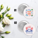 Pin Badges Buttons Summer Quetos Illustration Size 58mm Pin Badges Buttons Summer Quetos Illustration Size 58mm
